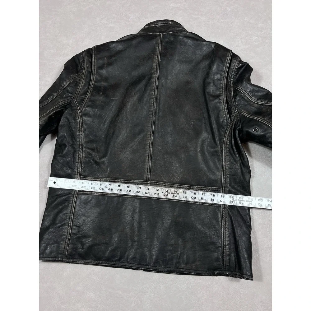 Marc New York by Andrew Marc Distressed Heavy Leather Jacket Men's Size Large